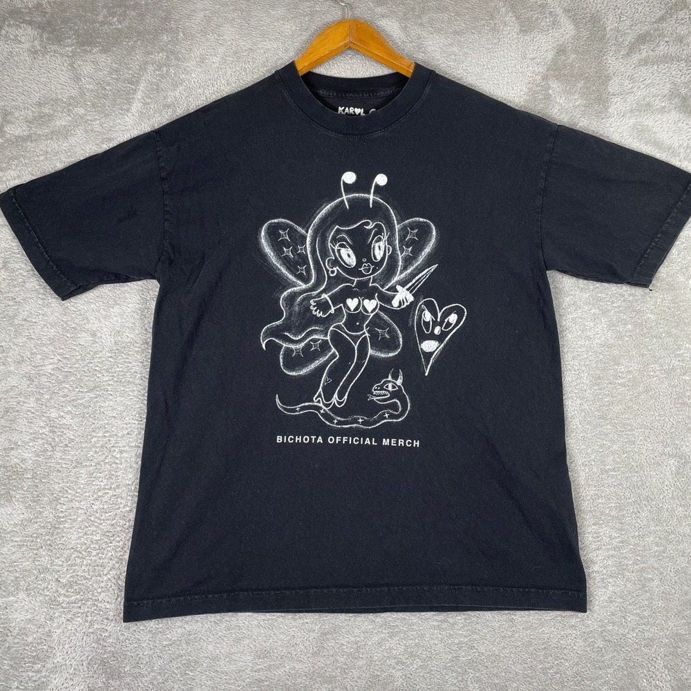 Karol G Bichota Official Merch Shirt Mens Large Black Graphic Tour Tee